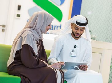 Islamic banking advisor with client